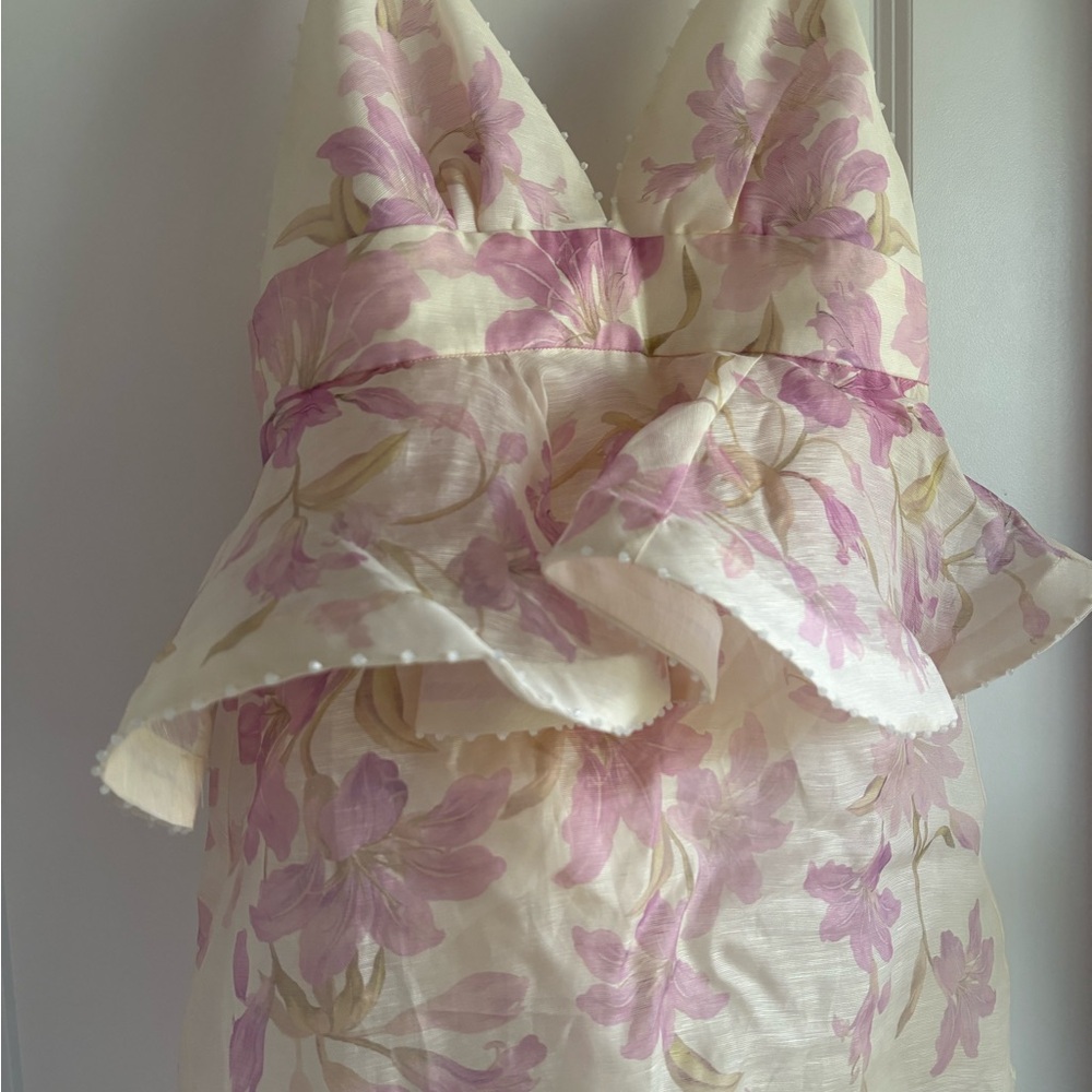 Zimmermann Pink and White Plunge Sundress - Picture 6 of 10